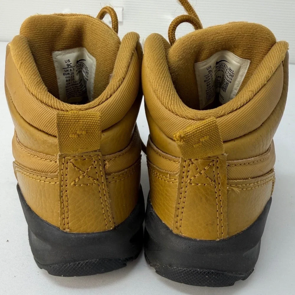 Nike Manoa LTR Kids Boots Wheat Tan Brown High Top Sneakers BQ5374-700 Size 9C